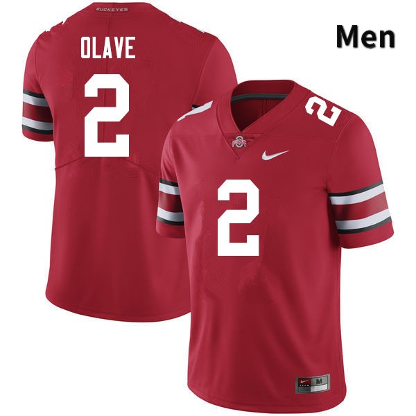 Ohio State Buckeyes Chris Olave Men's #2 Scarlet Authentic Stitched College Football Jersey